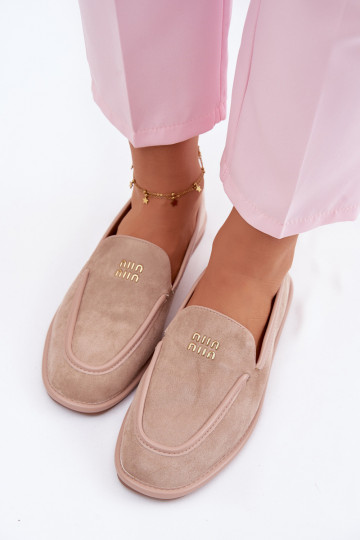 Mocasines planos para mujer Vinceza 62271 color arena