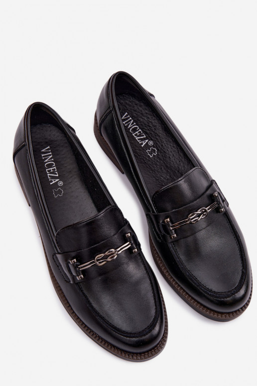 mocasines de mujer Piel Vinceza 18132 de color negro