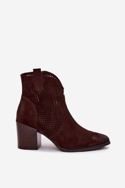 con elementos calados Botas de mujer Vinceza 58640 CzekoladoAe