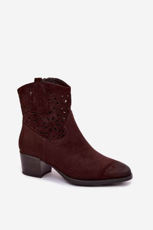 Botas caladas Femenino con tacones Vinceza 58452 Czekolada