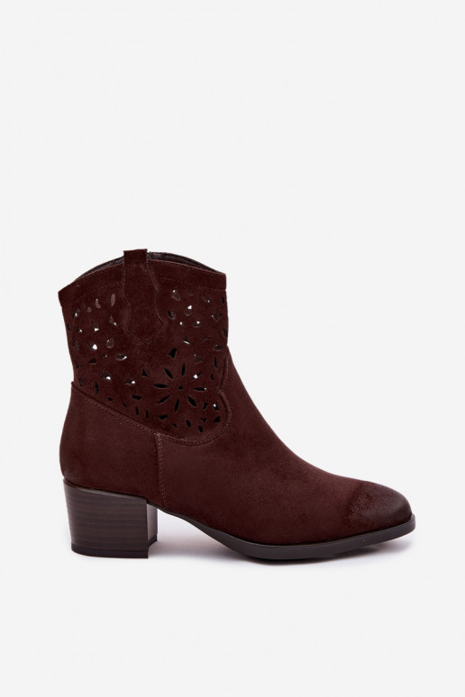 Botas caladas Femenino con tacones Vinceza 58452 Czekolada