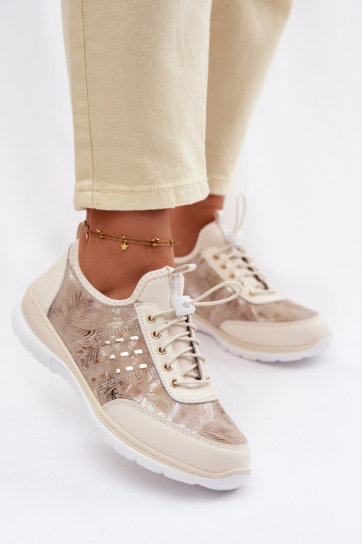 Estampado Piel zapatos Femenino D&A GR61-5990 beige