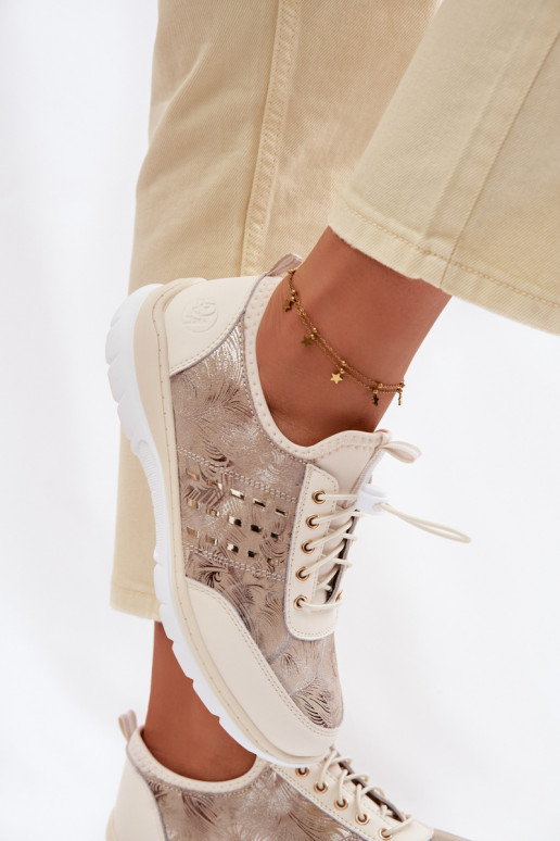 Estampado Piel zapatos Femenino D&A GR61-5990 beige