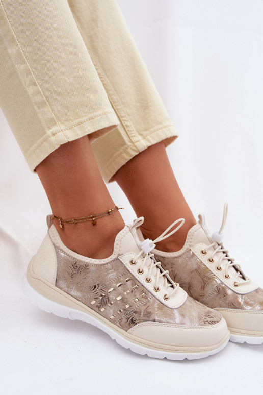 Estampado Piel zapatos Femenino D&A GR61-5990 beige