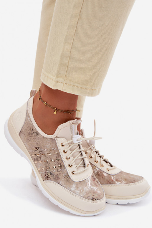 Estampado Piel zapatos Femenino D&A GR61-5990 beige