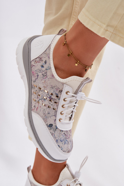 Estampado Piel zapatos Femenino D&A GR61-5990 el color blanco