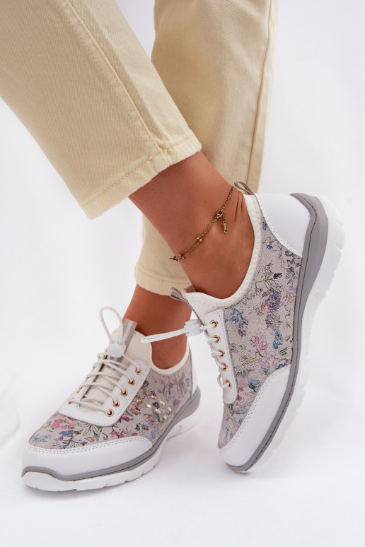 Estampado Piel zapatos Femenino D&A GR61-5990 el color blanco