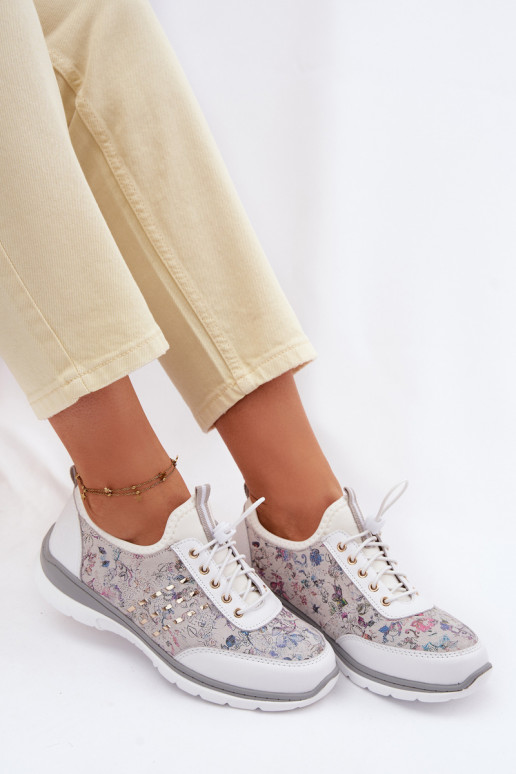 Estampado Piel zapatos Femenino D&A GR61-5990 el color blanco