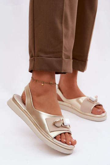 Sandalias para mujeres con ornamentos D&A GR61-5932 color dorado