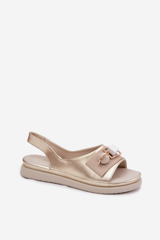 Sandalias de mujer Femenino con adornos D&A GR61-5932 color dorado