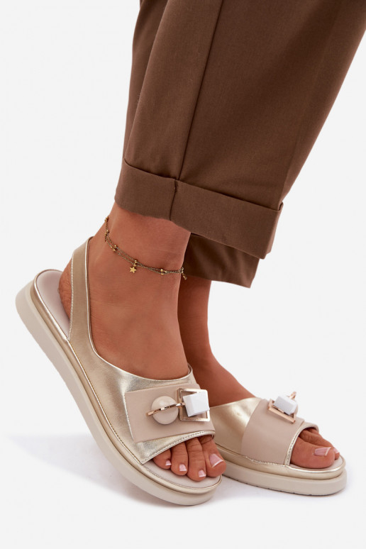 Sandalias de mujer Femenino con adornos D&A GR61-5932 color dorado