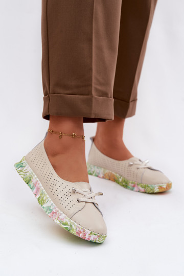 Zapatos de piel para mujeres S.Barski GR61-5970 color arena 2
