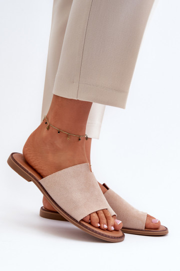 Zapatillas de gamuza para mujeres color arena Amite 2