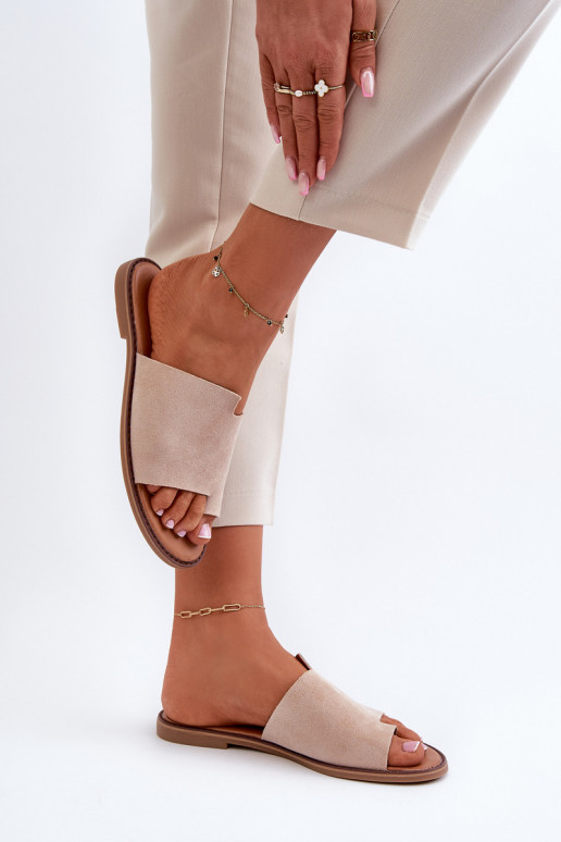 Femenino zapatillas de gamuza Zapatillas beige Amite