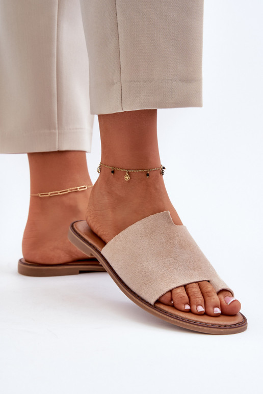 Femenino zapatillas de gamuza Zapatillas beige Amite