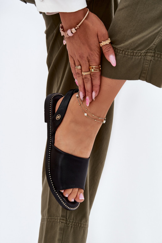 Sandalias de mujer con tacones anchos Eko Piel de color negro Dereka