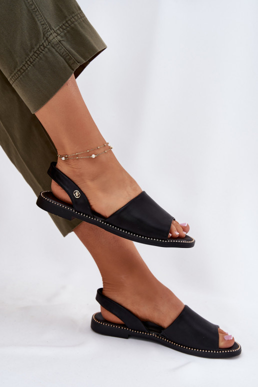 Sandalias de mujer con tacones anchos Eko Piel de color negro Dereka