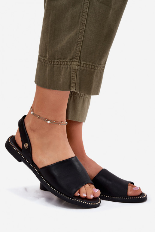 Sandalias de mujer con tacones anchos Eko Piel de color negro Dereka