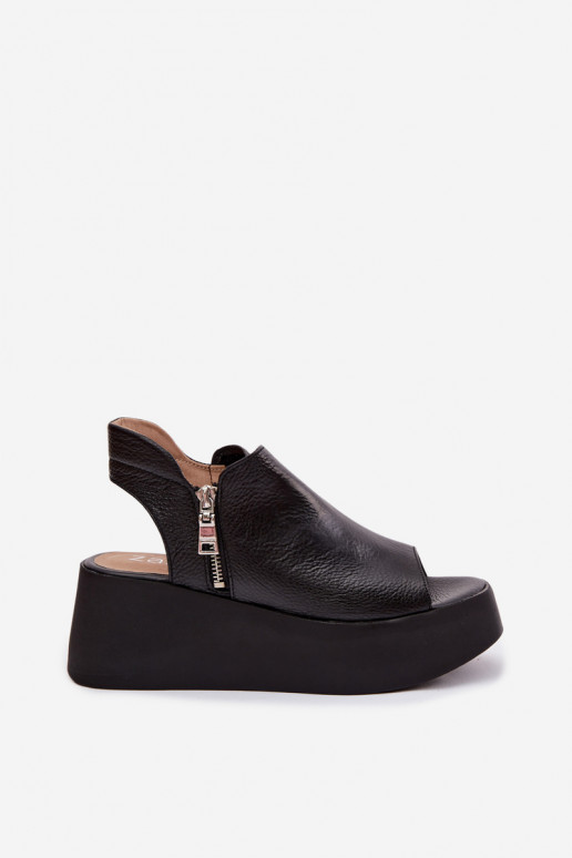 Piel Sandalias plataforma Zazoo 1792 de color negro