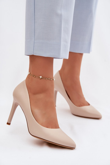 Eko Piel zapatos de tacón alto Sergio Leone 1339 color marfil 2