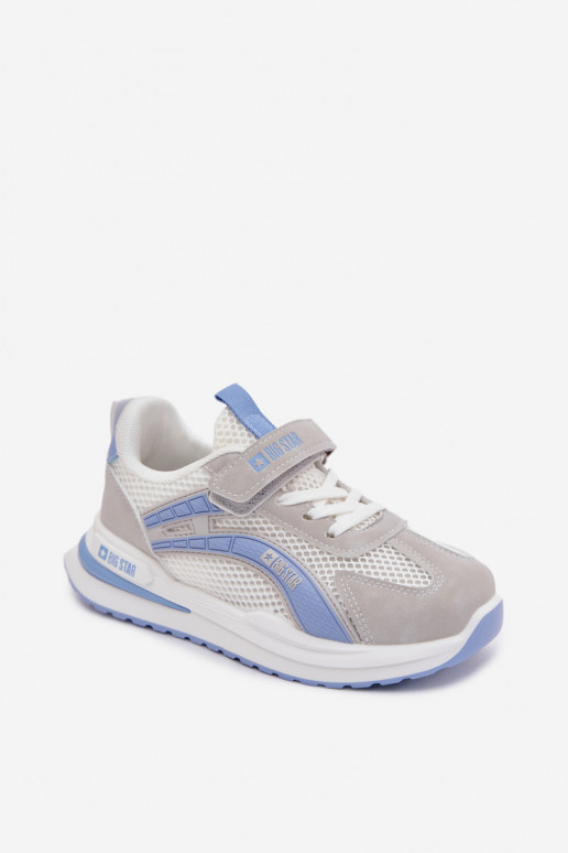 zapatos zapatillas de deporte para niños Big Star TT374153 HI-POLY SYSTEM Blanco-color azul