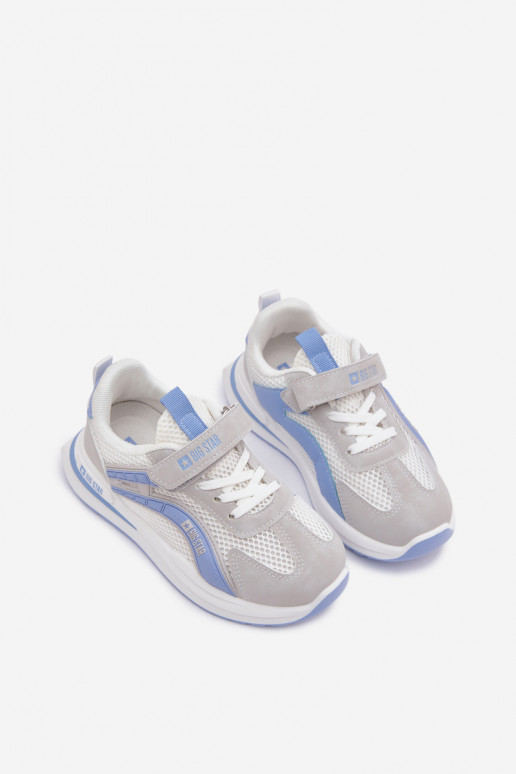 zapatos zapatillas de deporte para niños Big Star TT374153 HI-POLY SYSTEM Blanco-color azul