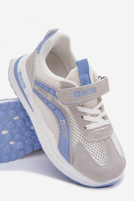 zapatos zapatillas de deporte para niños Big Star TT374153 HI-POLY SYSTEM Blanco-color azul