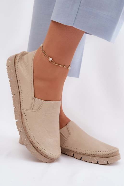 Botas de piel de mujer. Tiene queciejka 03512-04 beige