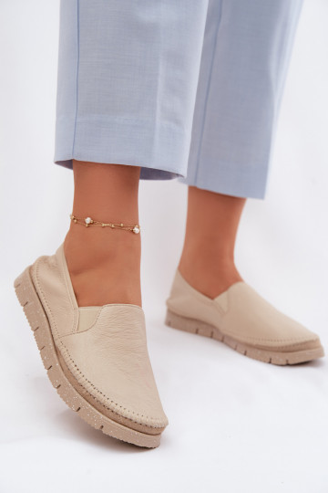 Botas de piel de mujer. Tiene queciejka 03512-04 beige 2