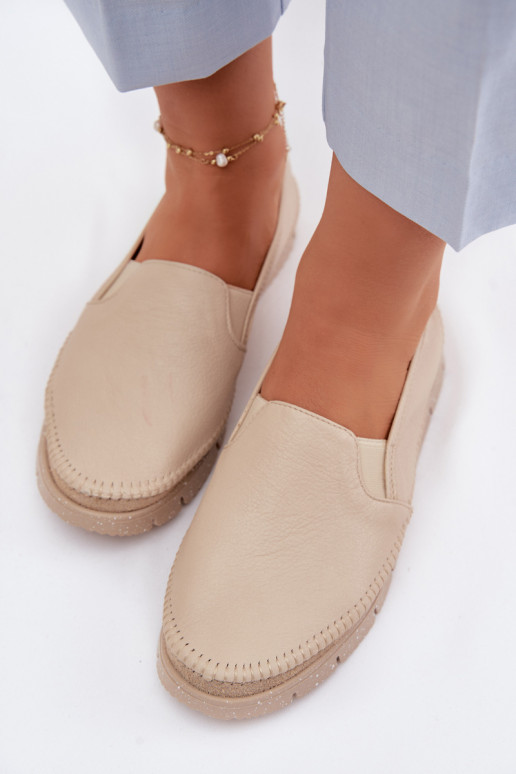 Botas de piel de mujer. Tiene queciejka 03512-04 beige