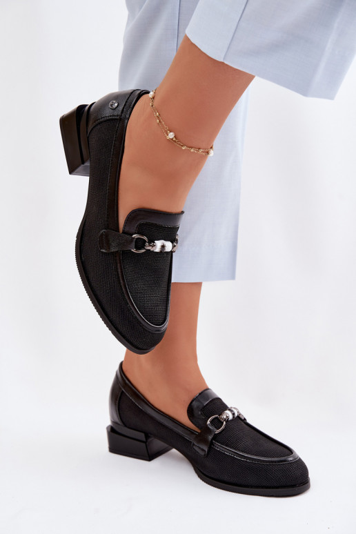 zapatos Femenino con tacones Con decoraciones Detalem de color negro Meliva