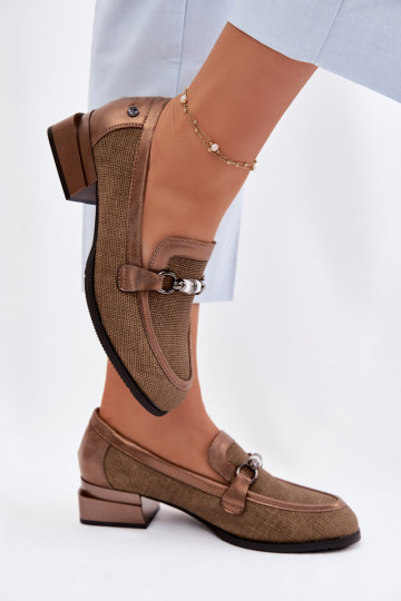 Zapatos de mujer con tacones y detalles decorativos Meliva color marrón