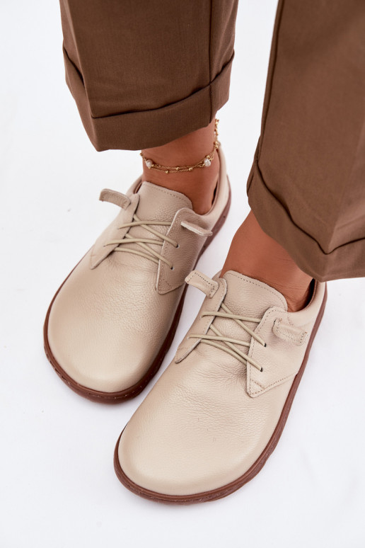 Piel zapatos Barefoot Femenino Zazoo 10189 beige