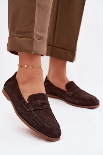 Mocasines con plantilla de ante Vinceza 18122 color chocolate 2