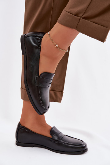 Mocasines con plantilla de cuero natural Vinceza 18121 color negro