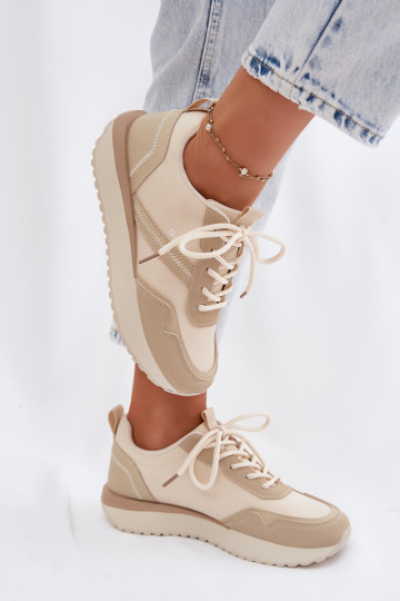 Zapatillas deportivas con plataforma para mujer Big Star TT274278 color arena