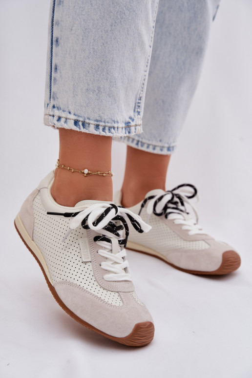 Piel de gamuza Zapatillas modelo zapatos. Femenino Big Star TT274555 el color blanco