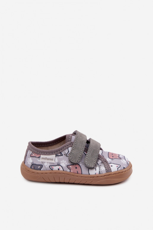 Zapatillas Barefoot Infantil EN gatos Milami color gris Saphira
