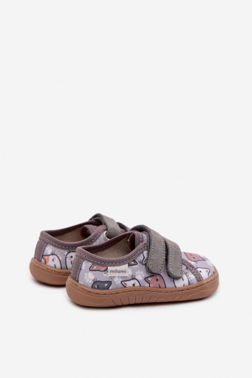 Zapatillas Barefoot Infantil EN gatos Milami color gris Saphira