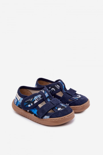 Chanclas infantiles de piscina Milami con pelotas color azul marino Lumi