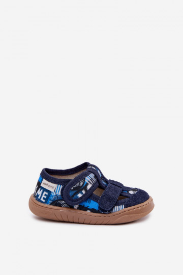 Chanclas infantiles de piscina Milami con pelotas color azul marino Lumi 2