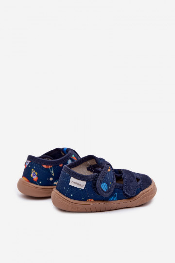 Chanclas infantiles de piscina Milami con cohetes y planetas color azul marino Lumi 2
