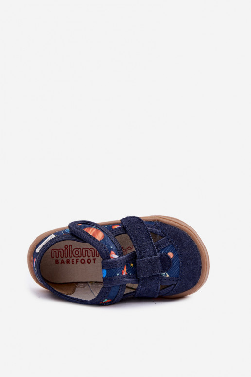 Zapatillas Barefoot Infantil Milami Rakiety I Planety azul oscuro Lumi