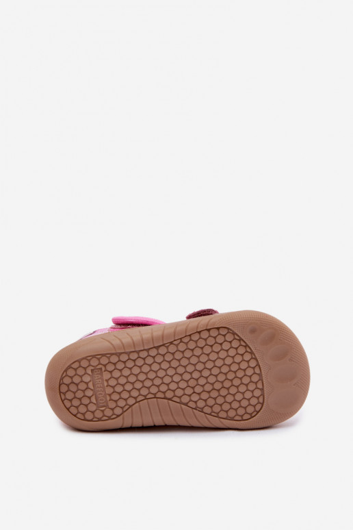 Zapatillas Barefoot Infantil Milami con brillo en los corazones color rosa Lumi