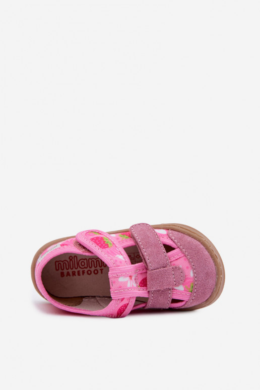 Zapatillas Barefoot Infantil Milami fresas color rosa Lumi