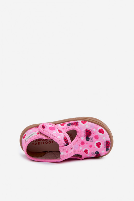 Zapatillas Barefoot Infantil Tiene queriquitas con corazones con sujetadores adhesivos Milami color rosa Talirae