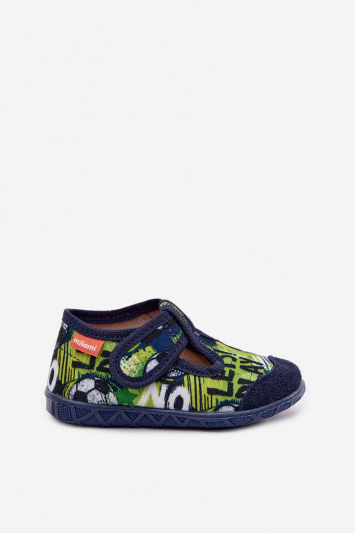 Zapatillas Milami Infantil con sujetadores adhesivos Pelotas los azules-color verde Jasimrra