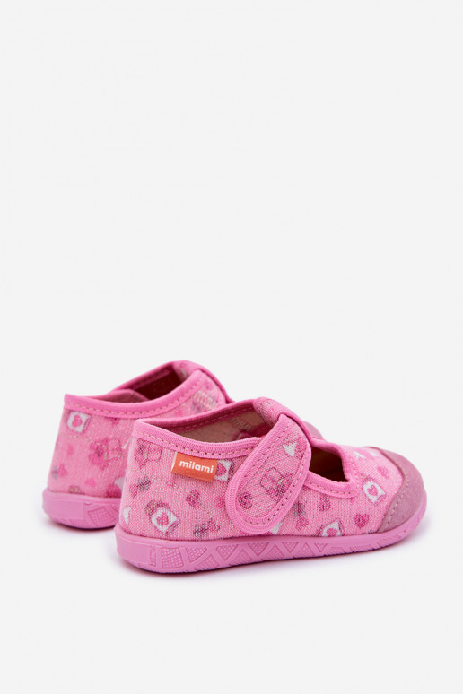 Zapatillas Milami Infantil con sujetadores adhesivos con brillo color rosa Jasimrra