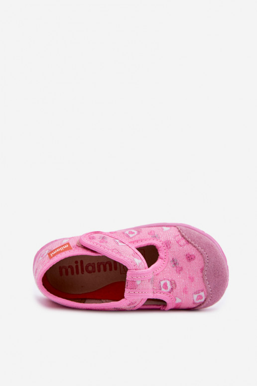 Zapatillas Milami Infantil con sujetadores adhesivos con brillo color rosa Jasimrra