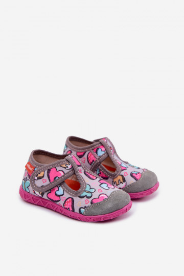 Zapatillas Milami Infantil con sujetadores adhesivos color gris Jasimrra